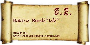Babicz Renátó névjegykártya